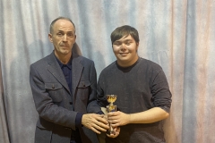 Adam Weir receives his award (Contribution to Art & Design) by Mr Paul McKenna - Copy