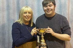 Adam Weir receives his award (Top Gcse Boy) by Ms Christine Doherty, Principal - Copy