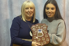 Alisha McAteer receives her award (Top Student in Prince's Trust Achieve Programme) by Ms Christine Doherty, Principal - Copy